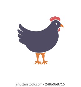 simple chicken vector icon illustration, abstract chicken rooster face head mascot logo vector icon