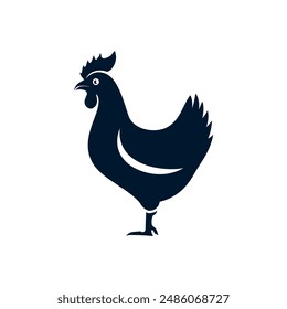 ilustración simple del Vector del pollo, ilustración abstracta del Vector del logotipo de la mascota de la cabeza del gallo del pollo