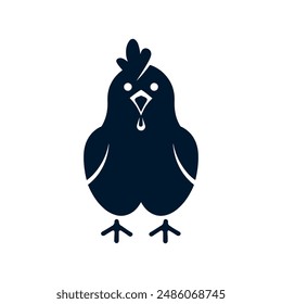 simple chicken vector icon illustration, abstract chicken rooster face head mascot logo vector icon