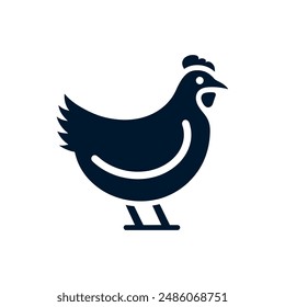 simple chicken vector icon illustration, abstract chicken rooster face head mascot logo vector icon