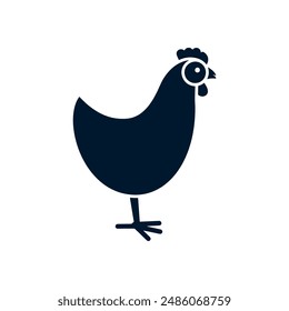 simple chicken vector icon illustration, abstract chicken rooster face head mascot logo vector icon