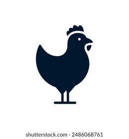 simple chicken vector icon illustration, abstract chicken rooster face head mascot logo vector icon