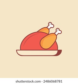 simple chicken vector icon illustration, abstract chicken rooster face head mascot logo vector icon