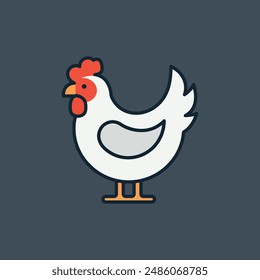 simple chicken vector icon illustration, abstract chicken rooster face head mascot logo vector icon