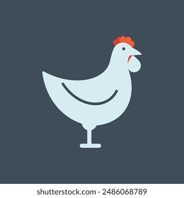 simple chicken vector icon illustration, abstract chicken rooster face head mascot logo vector icon