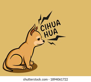 Simple chihuahua dog vector background