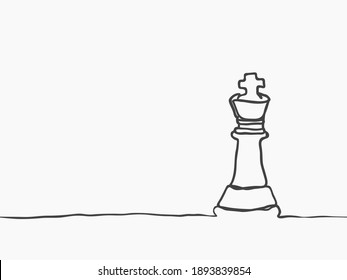 Simple childish black continuous line art drawing.  King piece seamless pattern for background, wallpaper, texture, banner, label, cover, card etc to celebrate free time. vector design