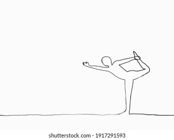 simple childish continuous lines front body yoga gesture seamless pattern for background, wallpaper, texture, banner, label, cover, card etc. vector design