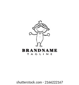 simple children logo cartoon icon design template black modern isolated vector illustration