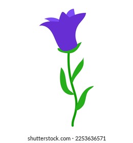 Simple children's drawing of a purple flower