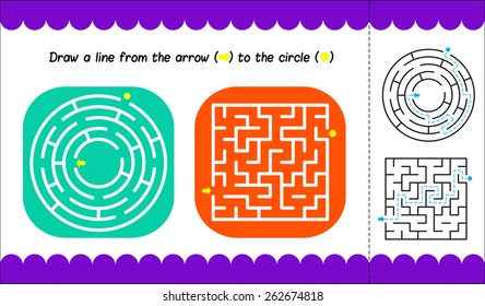 Simple children's maze. Activity page with a children