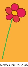 simple child's drawing of a flower