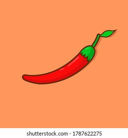 Simple Chili in Cartoon Art