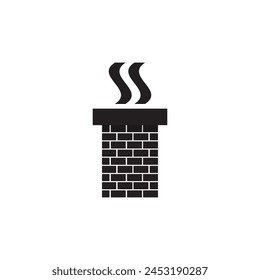 Simple Chimney vector icon illustration on white background.