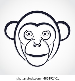 simple chimpanzee stylized dead