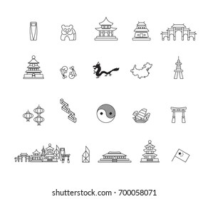 Simple China icons set,Vector