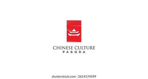 Simple chinese culture logo design with modern concept