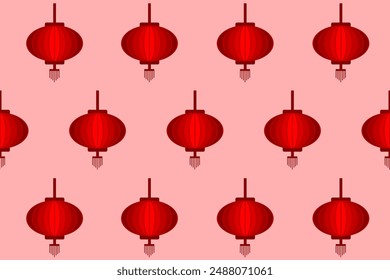 Simple Ilustración vectorial de linternas chinas. 
