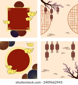 Conjunto simple de plantillas de fondo para el año nuevo chino