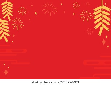 Pôster de Ano Novo Chinês Simples e Vetor de Fundo.