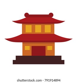 Simple Chinese Pagoda Temple Vector Illustration Graphic Design