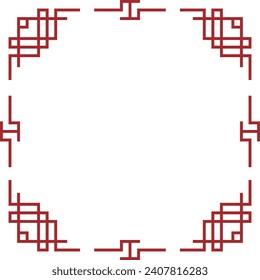 Simple Chinese style frame Red
