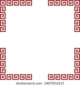 Simple Chinese style frame Red
