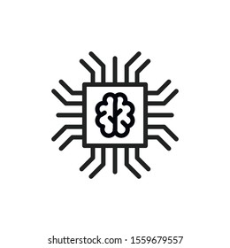 Simple chip line icon. Stroke pictogram. Vector illustration isolated on a white background. Premium quality symbol. Vector sign for mobile app and web sites.
