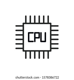 Simple chip line icon. Stroke pictogram. Vector illustration isolated on a white background. Premium quality symbol. Vector sign for mobile app and web sites.