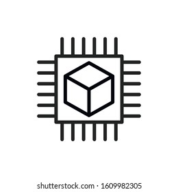 Simple chip line icon. Stroke pictogram. Vector illustration isolated on a white background. Premium quality symbol. Vector sign for mobile app and web sites.