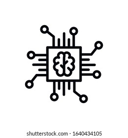 Simple chip line icon. Stroke pictogram. Vector illustration isolated on a white background. Premium quality symbol. Vector sign for mobile app and web sites.