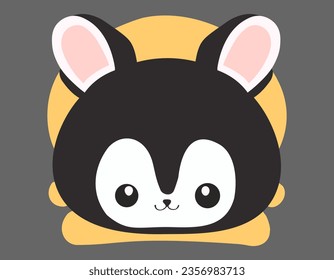 Simple chipmunk face character logo, editable vector