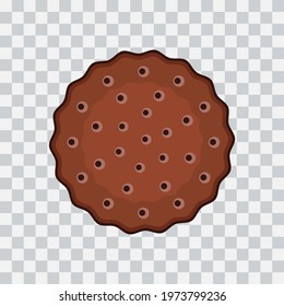 Simple choco biscuit icon on transparent background. Food icon. Vector Illustration Eps10
