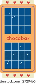 Ilustração de barra de chocolate simples representando doçura, sobremesa e indulgência do Dia dos Namorados.