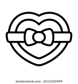 Simple Chocolate Box outline icon. The icon can be used for websites, print templates, presentation templates, illustrations, etc	