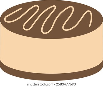 Simple Chocolate Cake: Minimalist Vector Design