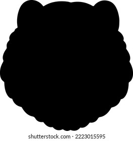 Simple Chow Chow dog Silhouette front head