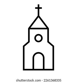 A simple Christian chapel. Vector.