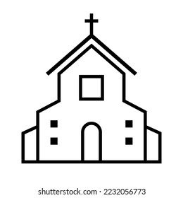 A simple Christian church. Chapel. Vector.