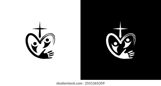 simple christian cross logo vector