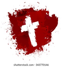 Simple Christian cross sign, isolated on white background.