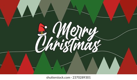 Simple Christmas background, elegant geometric minimalist style. Happy new year banner.