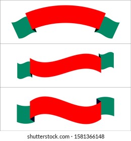 Simple Christmas Banner  Vector, Vector Ribbon Set, Christmas Greeting Ribbon , Greeting Card Ribbon, Flat Christmas Vector Illustration, Anniversary Ribbon, Anniversary Banners, Banners  Set Simple