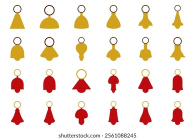 Simple Christmas Bell Illustration Design Set