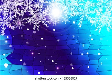 simple christmas blue background with snowflake. vector illustration. for design