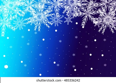 simple christmas blue background with snowflake. vector illustration. for design