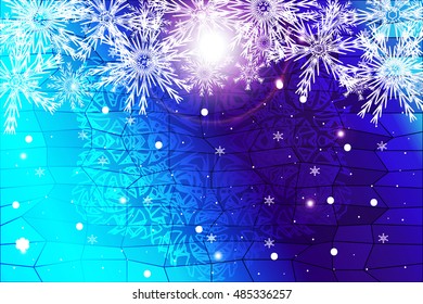 simple christmas blue background with snowflake. vector illustration. for design