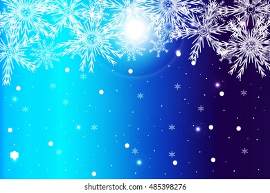 simple christmas blue background with snowflake. vector illustration. for design