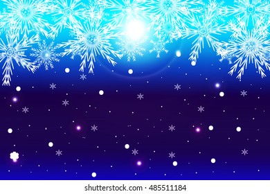 simple christmas blue background with snowflake. vector illustration. for design