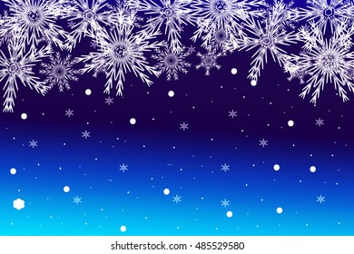 simple christmas blue background with snowflake. vector illustration. for design